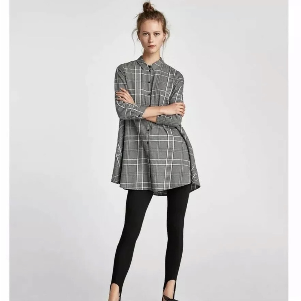 Zara button down flowy shirt dress